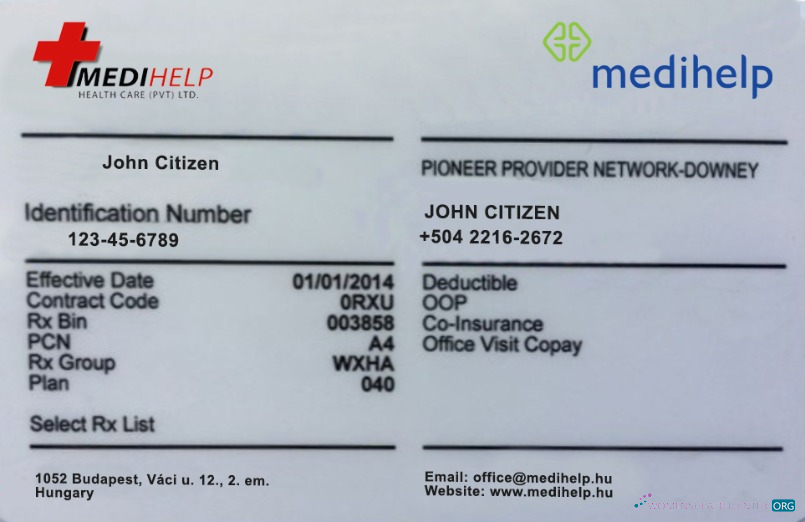 Download Hungary health insurance card Photoshop template